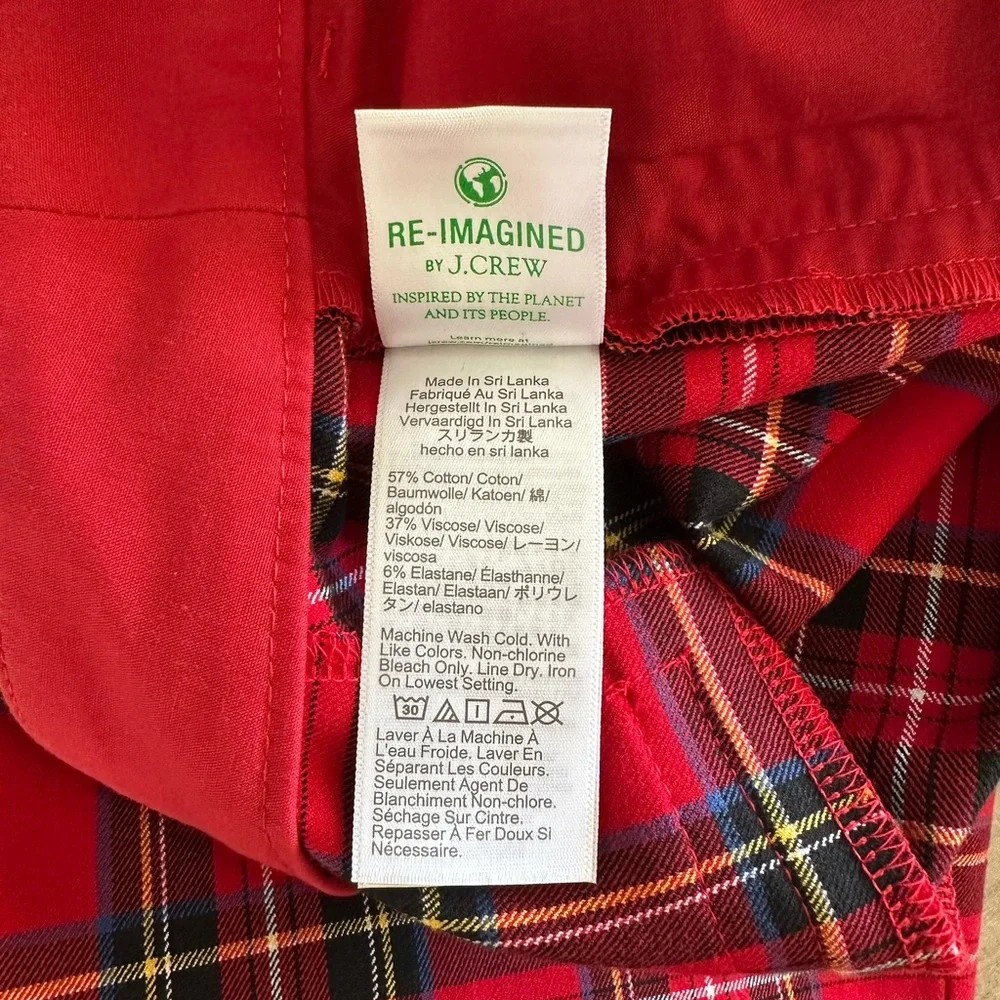 J. Crew Vibrant Holiday Red Plaid Suit (Trousers & Blazer)